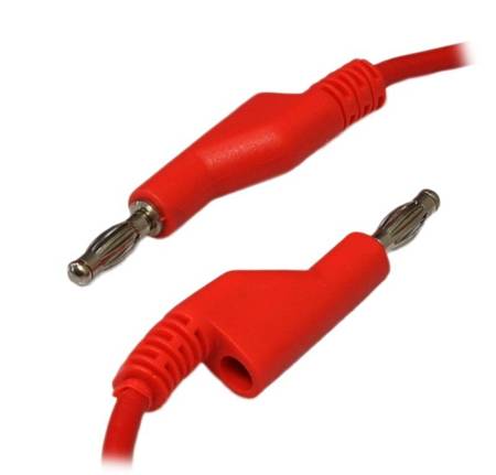 Red Silicone Test Lead 2x Banana + Socket 4mm (M + F)