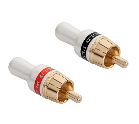 2 pcs Pair HQ RCA Chinch Metal Plug Black + Red
