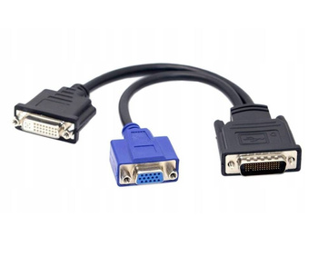  DMS-59 Male To DVI 24+5 Female + VGA Female Cable Adapter Splitter