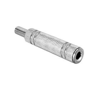 Jack 6.3mm 3-pin Stereo Cable Socket, Metal